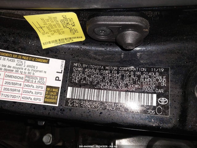 Продажа на аукционе авто 2020 Toyota Corolla Se, vin: JTND4RBE6L3086724, номер лота: 44456567