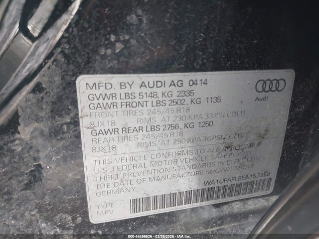 2014 AUDI ALLROAD WA1UFAFL8EA153258 Photo 8