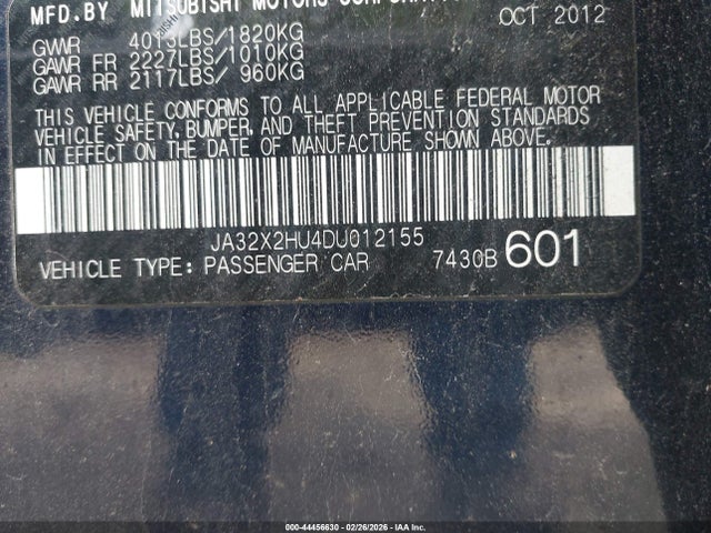 2013 MITSUBISHI LANCER SPORTBACK JA32X2HU4DU012155 Photo 8