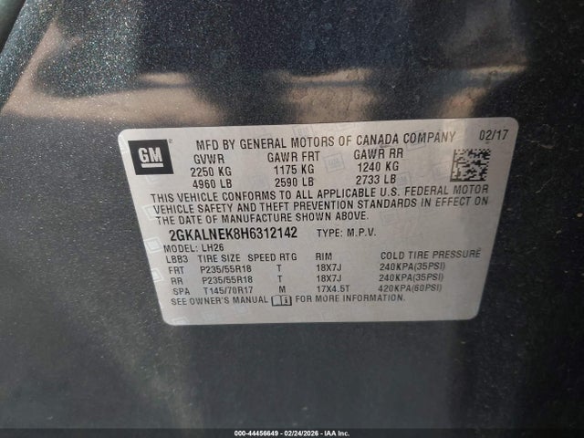 2017 GMC TERRAIN 2GKALNEK8H6312142 Photo 8