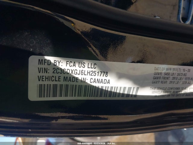 2C3CDXGJ6LH251778 Dodge Charger Scat Pack Rwd