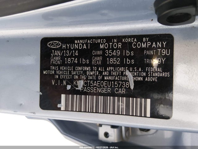 Hyundai ACCENT GS 2014 KMHCT5AE0EU157387 Image 9