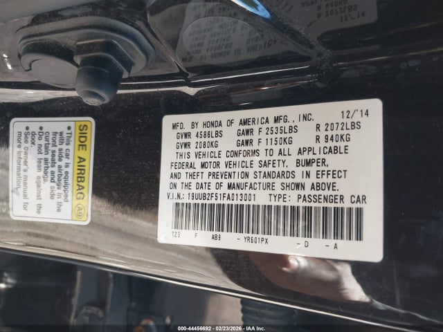 2015 Acura Tlx V6 Tech მანქანა იყიდება აუქციონზე, vin: 19UUB2F51FA013001, აუქციონის ნომერი: 44456692