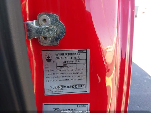 2011 MASERATI GRANTURISMO ZAM45KMA8B0055148 Photo 8