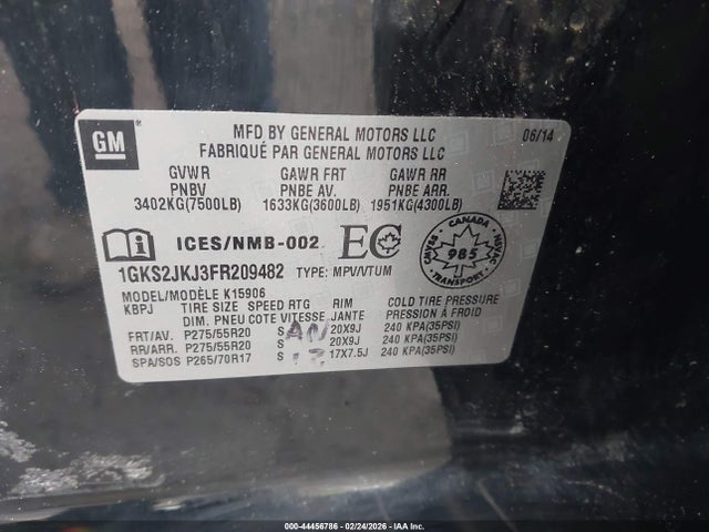 1GKS2JKJ3FR209482 GMC Yukon Xl 1500 Denali