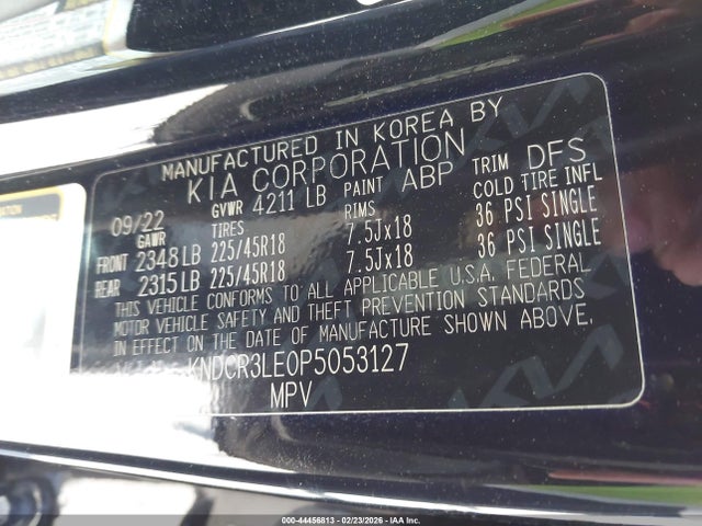 KNDCR3LE0P5053127 KIA Niro Ex Touring