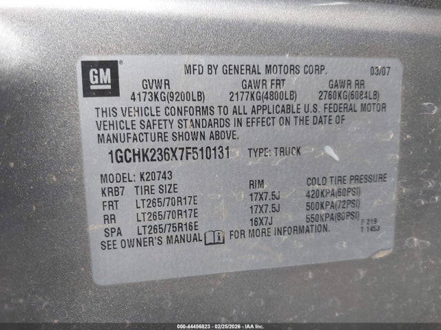 2007 CHEVROLET SILVERADO 2500HD 1GCHK236X7F510131 Photo 8
