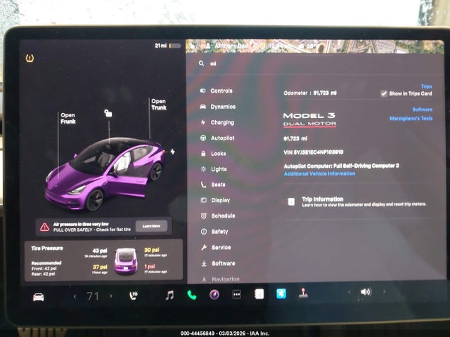 2022 TESLA MODEL 3 5YJ3E1EC4NF103910 Photo 6