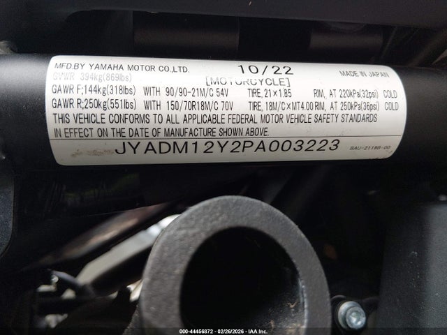 JYADM12Y2PA003223 Yamaha Xtz690