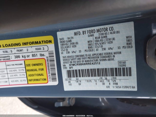 2024 FORD BRONCO SPORT 3FMCR9B68RRE42512 Photo 8