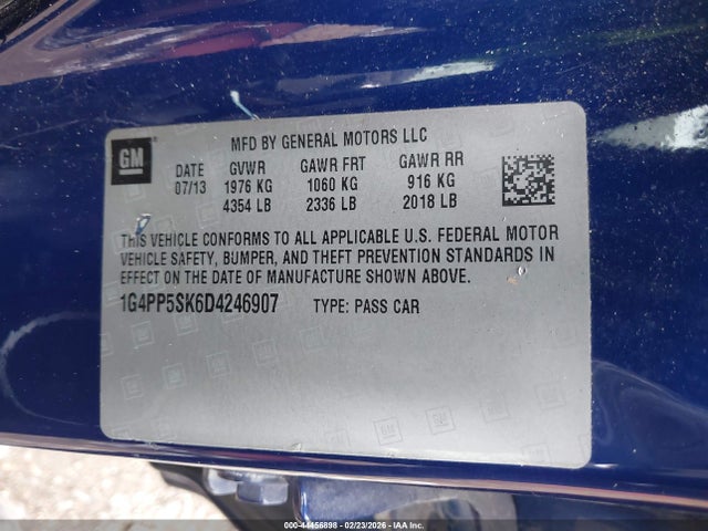 Aukcja sprzedaży 2013 Buick Verano, vin: 1G4PP5SK6D4246907, numer aukcji: 44456898