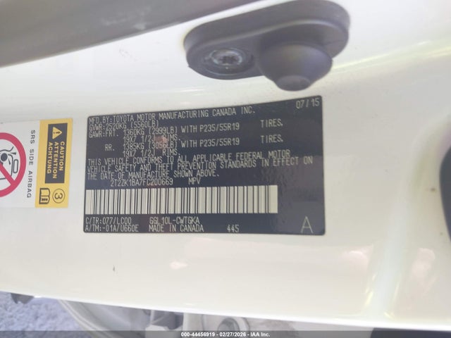 Продаж на аукціоні авто 2015 Lexus Rx 350, vin: 2T2ZK1BA7FC200669, номер лоту: 44456919