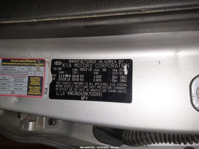 2019 Kia Soul მანქანა იყიდება აუქციონზე, vin: KNDJN2A28K7010951, აუქციონის ნომერი: 44457002