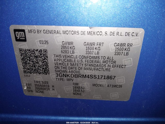 3GNKDBRM4SS171867 Chevrolet Blazer Ev Lt Fwd