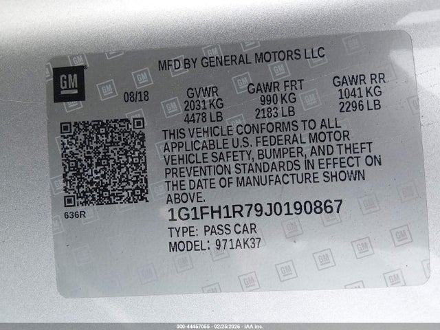 1G1FH1R79J0190867 Chevrolet CAMARO 2SS