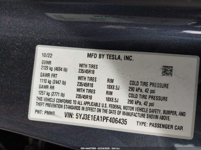 2023 TESLA MODEL 3 5YJ3E1EA1PF406435 Photo 8