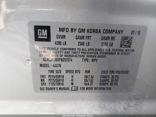 Buick Encore 2015 KL4CJASBXFB257074 Image 9