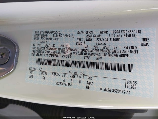 2022 LINCOLN CORSAIR 5LMCJ1C96NUL24699 Photo 8