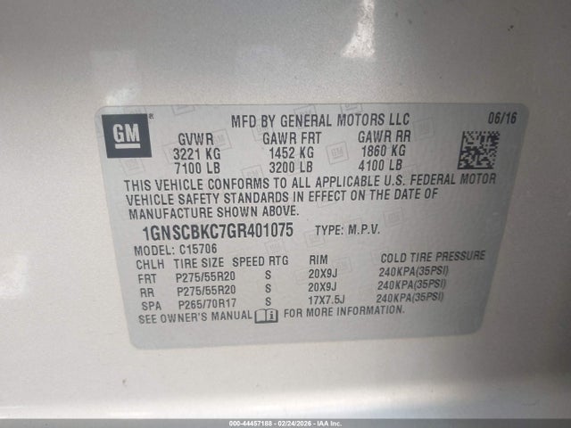 Chevrolet Tahoe Lt 2016 1GNSCBKC7GR401075 Image 9