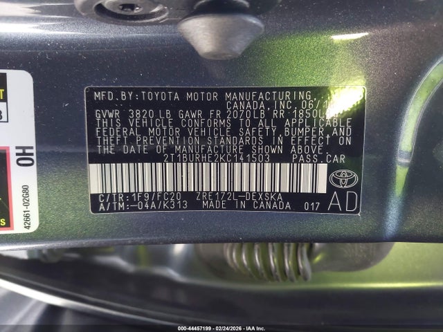 Toyota COROLLA SE 2019 2T1BURHE2KC141503 Image 9