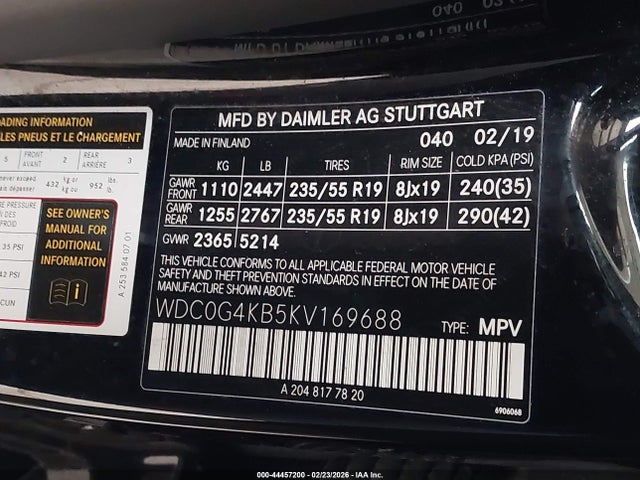 WDC0G4KB5KV169688 Mercedes-Benz Glc 300 4matic
