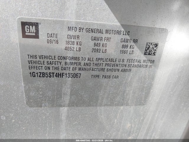 1G1ZB5ST4HF135067 Chevrolet MALIBU LS