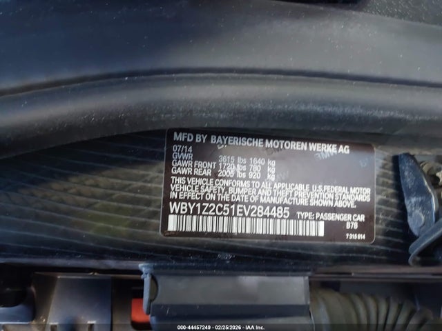 Продажа на аукционе авто 2014 Bmw I3, vin: WBY1Z2C51EV284485, номер лота: 44457249