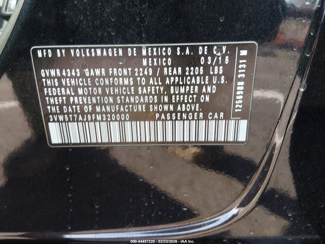 3VW5T7AJ9FM320000 Volkswagen Jetta 2.0t Gli Se