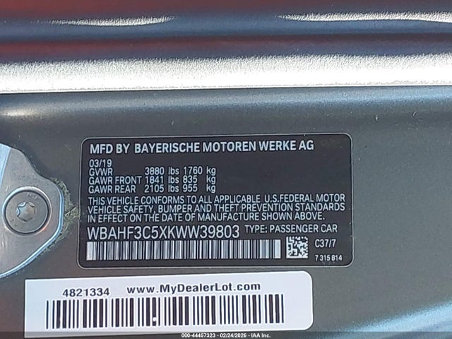 Продажа на аукционе авто 2019 Bmw Z4 Sdrive30i, vin: WBAHF3C5XKWW39803, номер лота: 44457323