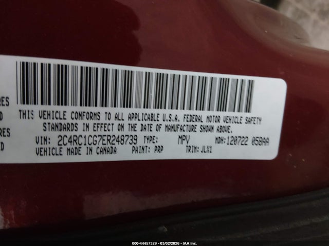 Продажа на аукционе авто 2014 Chrysler Town & Country Touring-l 30th Anniversary, vin: 2C4RC1CG7ER248739, номер лота: 44457329