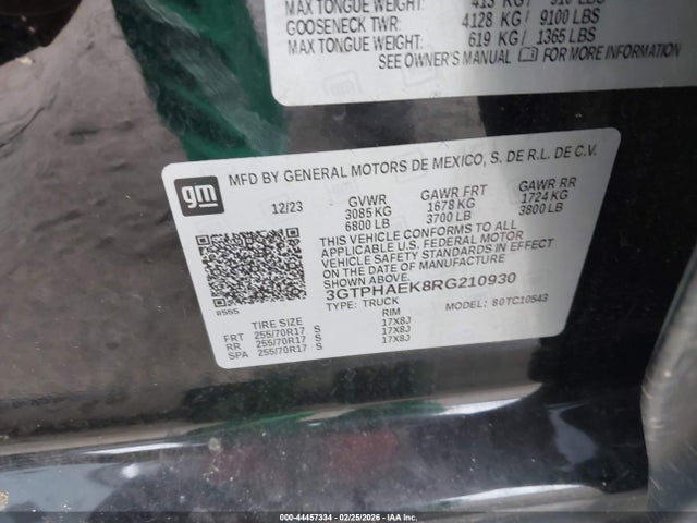2024 Gmc Sierra 1500 2wd  Short Box Pro მანქანა იყიდება აუქციონზე, vin: 3GTPHAEK8RG210930, აუქციონის ნომერი: 44457334