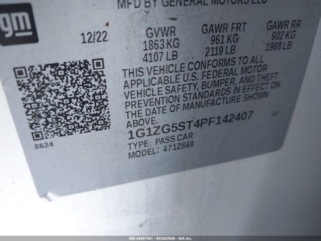 1G1ZG5ST4PF142407 Chevrolet Malibu Fwd Rs