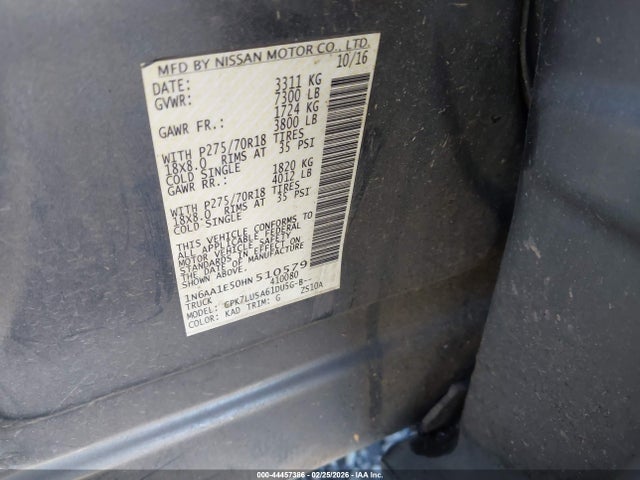 1N6AA1E50HN510579 Nissan Titan Pro-4x