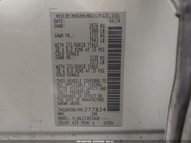 Nissan Pathfinder Sv 4wd 2024 5N1DR3BC4RC277824 Image 9