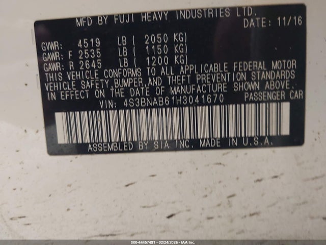 4S3BNAB61H3041670 Subaru Legacy 2.5i