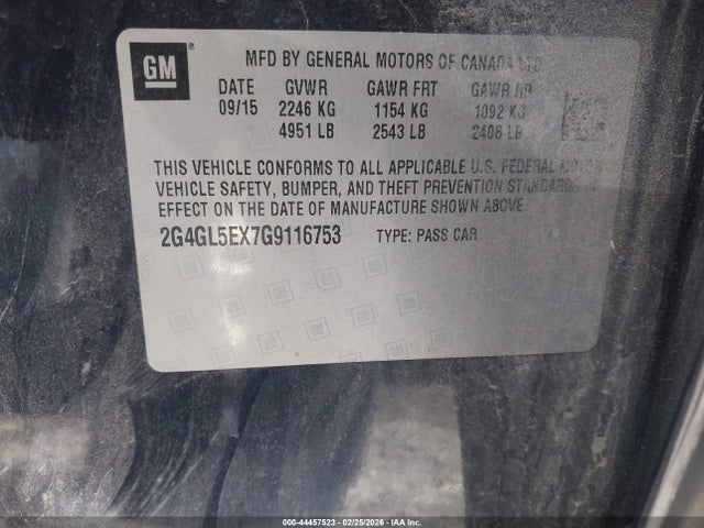 Продажа на аукционе авто 2016 Buick Regal Turbo, vin: 2G4GL5EX7G9116753, номер лота: 44457523