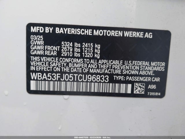 WBA53FJ05TCU96833 BMW 530i Xdrive