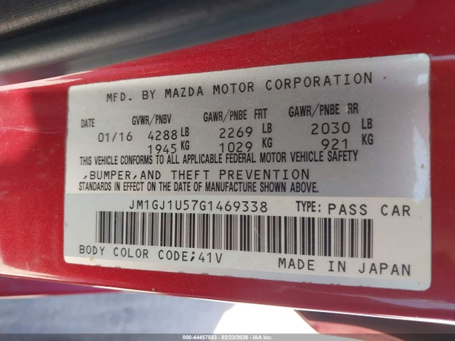 2016 MAZDA MAZDA6 JM1GJ1U57G1469338 Photo 8