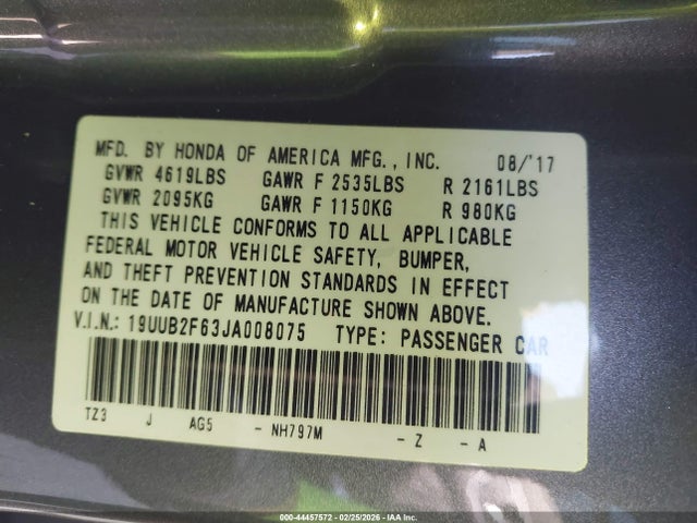 2018 ACURA TLX 19UUB2F63JA008075 Photo 8