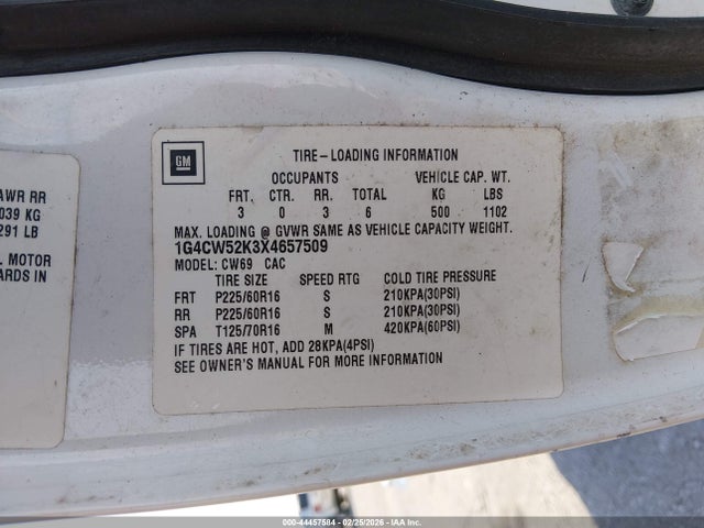 Продажа на аукционе авто 1999 Buick Park Avenue, vin: 1G4CW52K3X4657509, номер лота: 44457584