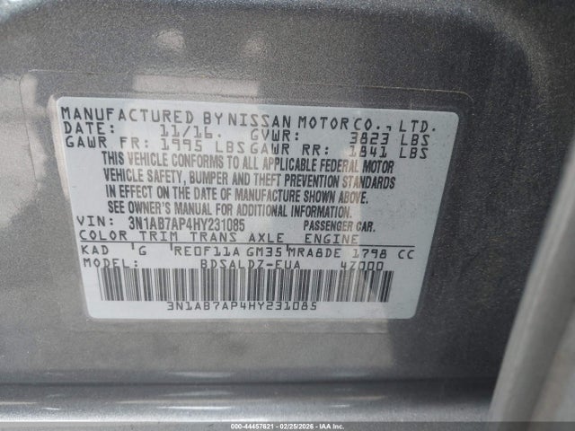 Nissan SENTRA SV 2017 3N1AB7AP4HY231085 Image 9