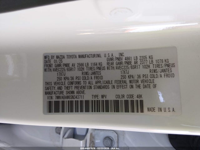 Продаж на аукціоні авто 2025 Mazda Cx-50 2.5 S Select Package, vin: 7MMVABAM6SN343711, номер лоту: 44457626