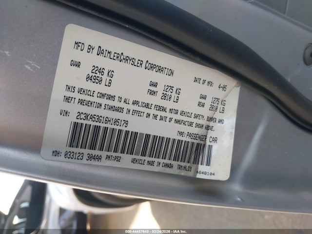 Продаж на аукціоні авто 2006 Chrysler 300 Touring, vin: 2C3KA53G16H105179, номер лоту: 44457645