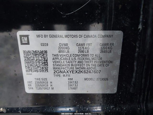 Chevrolet Equinox Premier 2019 2GNAXYEX2K6247607 Image 9