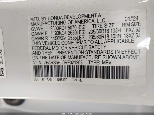 7FARS5H50RE021268 Honda Cr-v Hybrid Sport