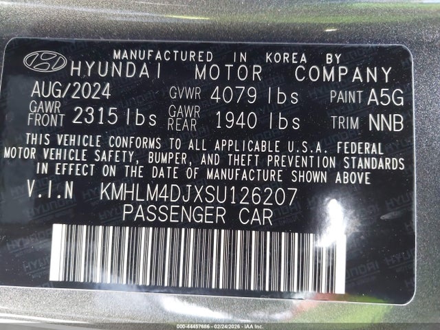 KMHLM4DJXSU126207 Hyundai Elantra Hybrid Sel Sport