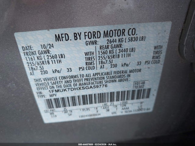 1FMUK7DHXSGA59776 Ford Explorer Active