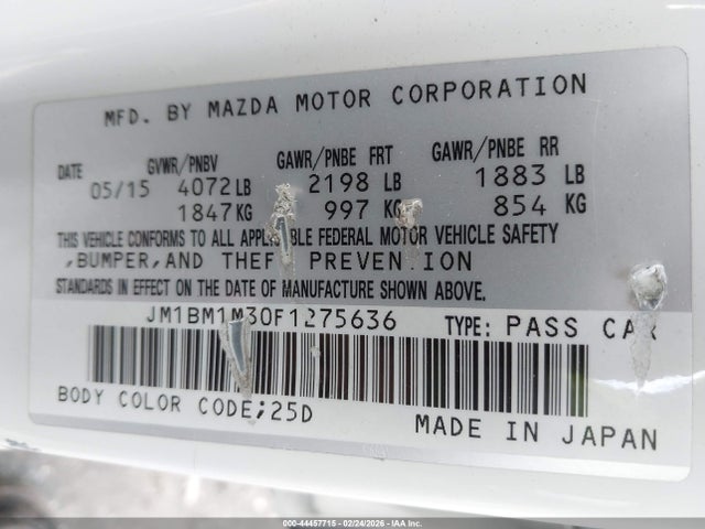 JM1BM1M30F1275636 Mazda Mazda3 S Grand Touring