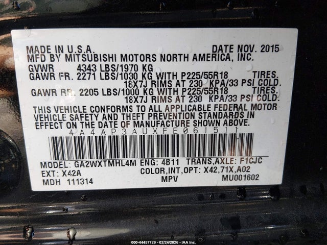2015 MITSUBISHI OUTLANDER SPORT 4A4AP3AUXFE061511 Photo 8