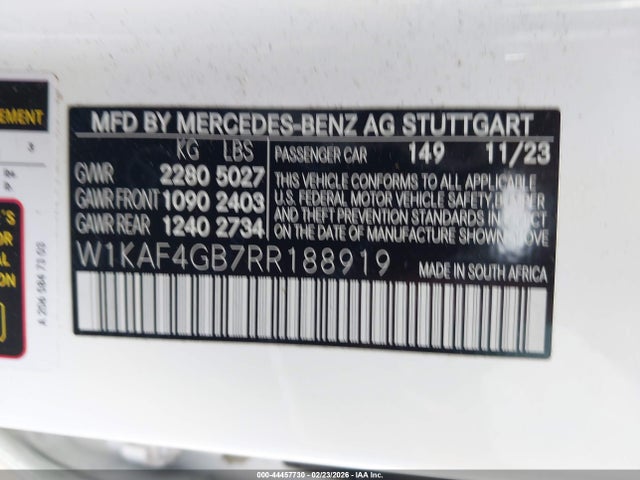 W1KAF4GB7RR188919 Mercedes-Benz C 300